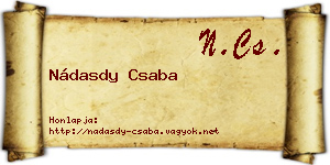 Nádasdy Csaba névjegykártya